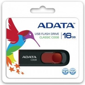 PEN DRIVE USB 2.0 16GB ADATA Preto/Vermelho